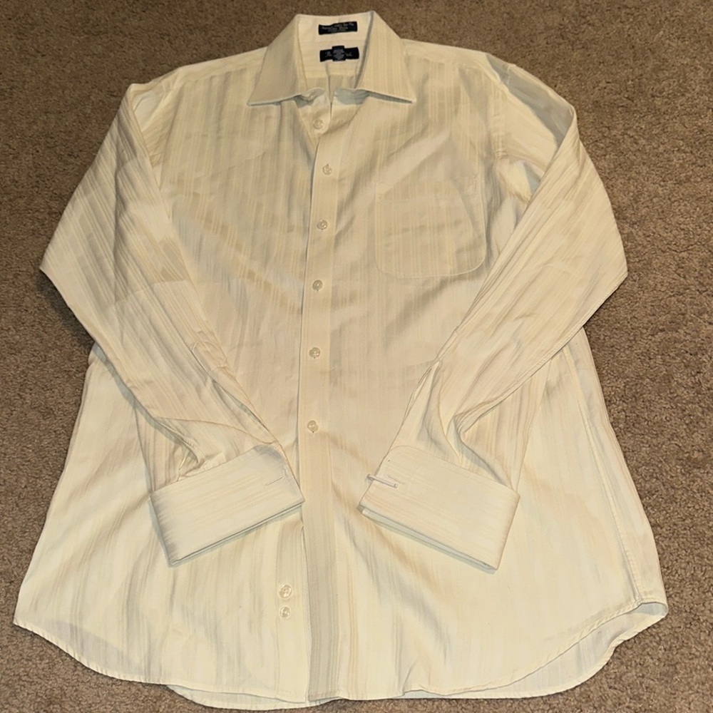 Paul Fredrick Men’s Ivory 16.5 - 36 100c Two Ply Pinpoint Oxford, 100% cotton - Picture 2 of 4